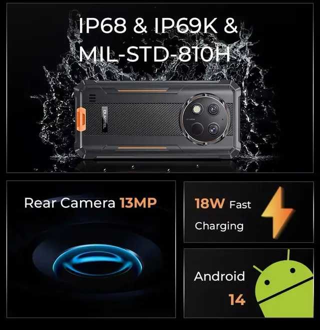 Смартфон Oukitel WP28S Black 4/128Gb 10600mAh Octa Core Global Version