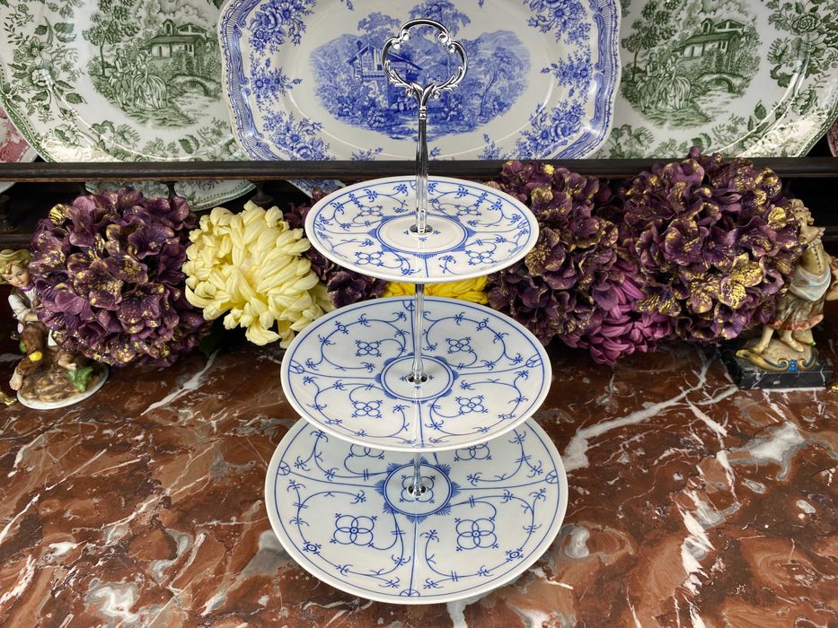 Śliczna etażerka 3-poziomowa - Wzór słomkowy - Winterling Bavaria #2