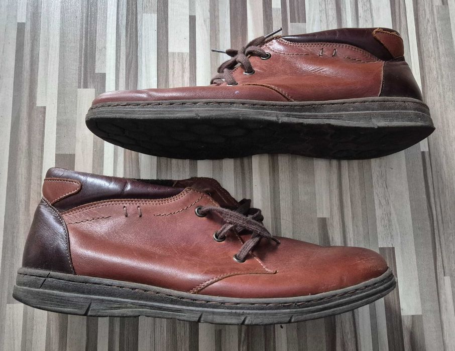 Męskie brązowe trzewiki skórzane roz 41