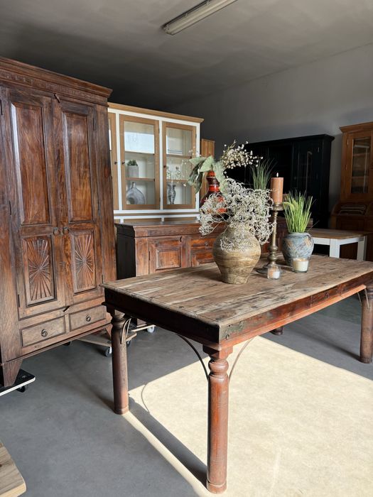 STÓŁ DREWNIANY egzotyczny palisander kolonialny taras rustykalny 185