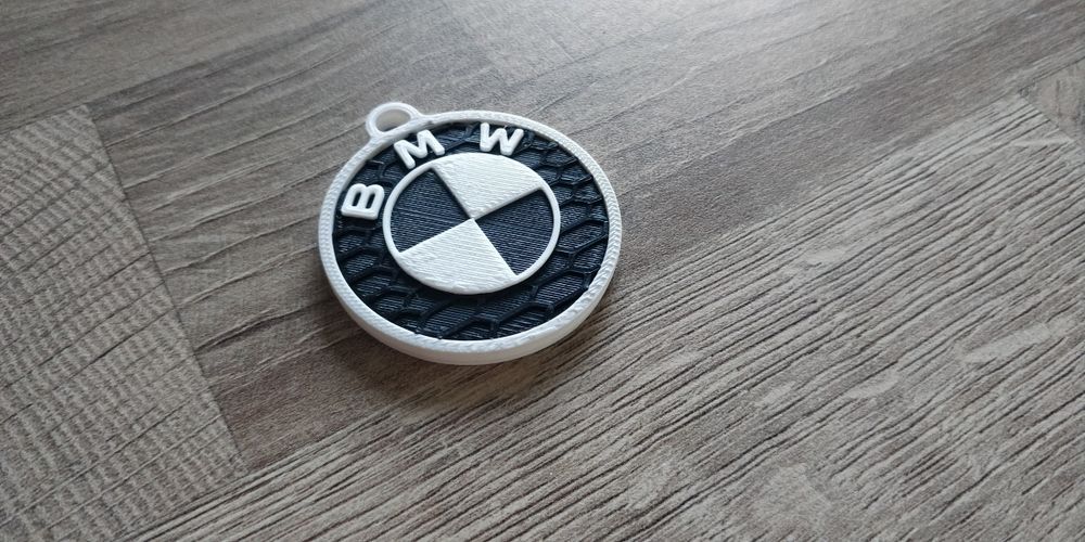 Brelok logo BMW czarno bialy