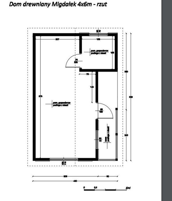 Domek drewniany "Migdałek" 5,10x4,domek do 35m2 ,,ogrodowy
