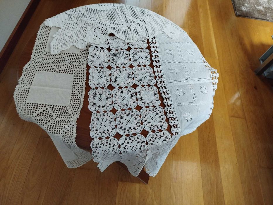 panos/toalhas em linho/renda