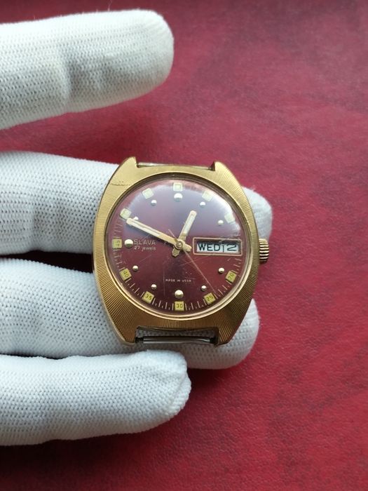 Подарочные мужские часы SLAVA made in USSR Gold plated au10