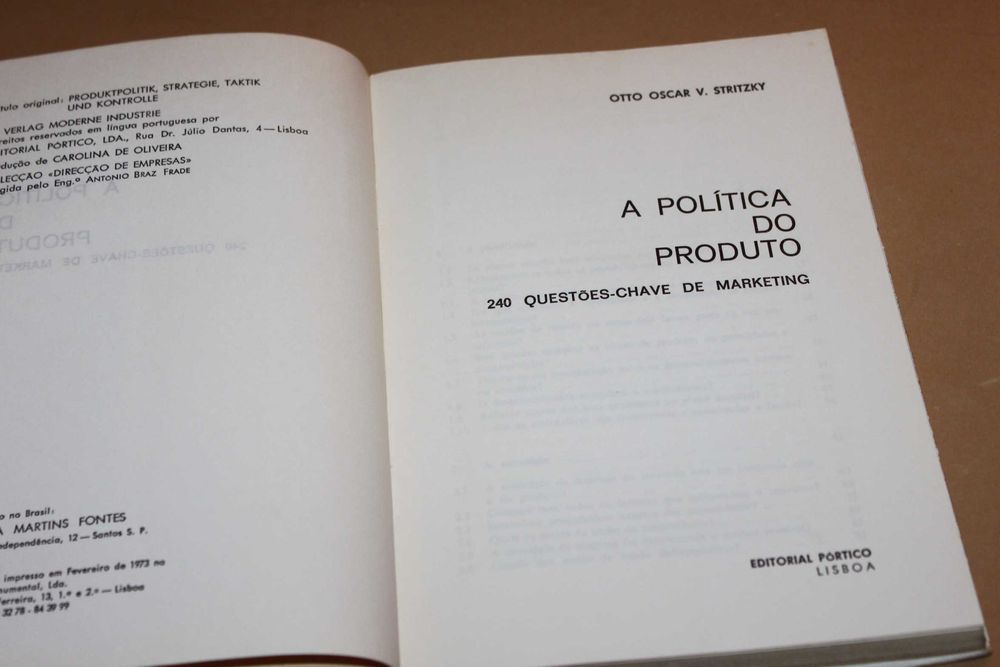 A política do produto //Otto Oscar V. Stritzky