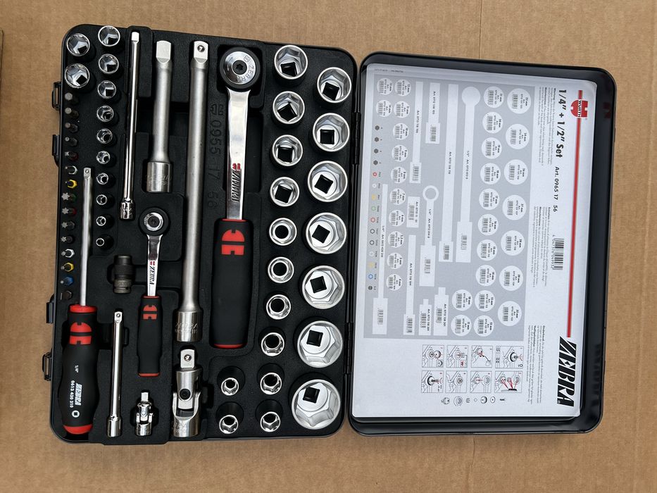 Zestaw narzędzi WÜRTH ZEBRA 1/4" + 1/2" (56 szt.)