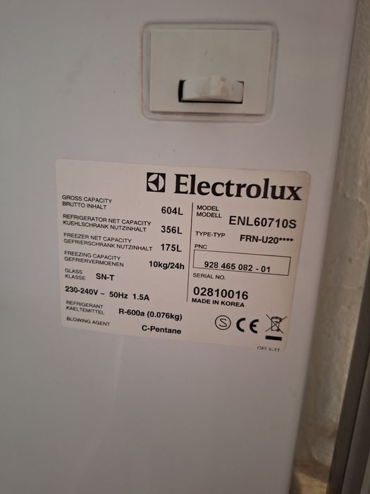 Lodówka Side-by-Side Electrolux ENL60710S | Duża Pojemność 604L