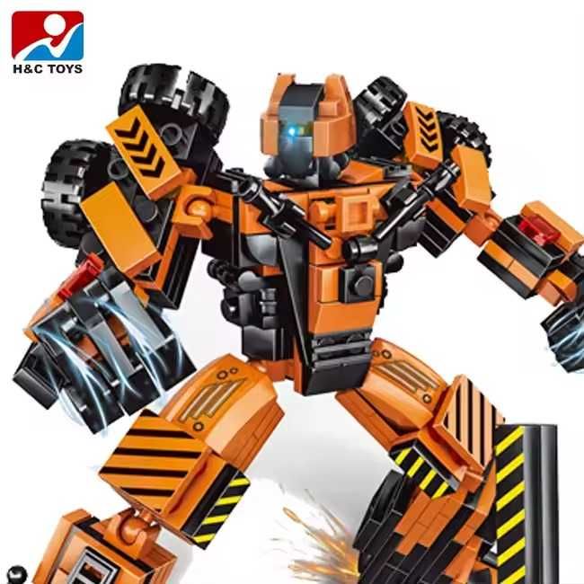 Nowe klocki konstrukcyjne 2w1 Wózek widłowy, Robot, transformers