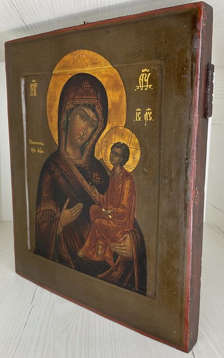 Iкона Тихвінська Богородиця, 31×27 см, старовинна 19 сторіччя