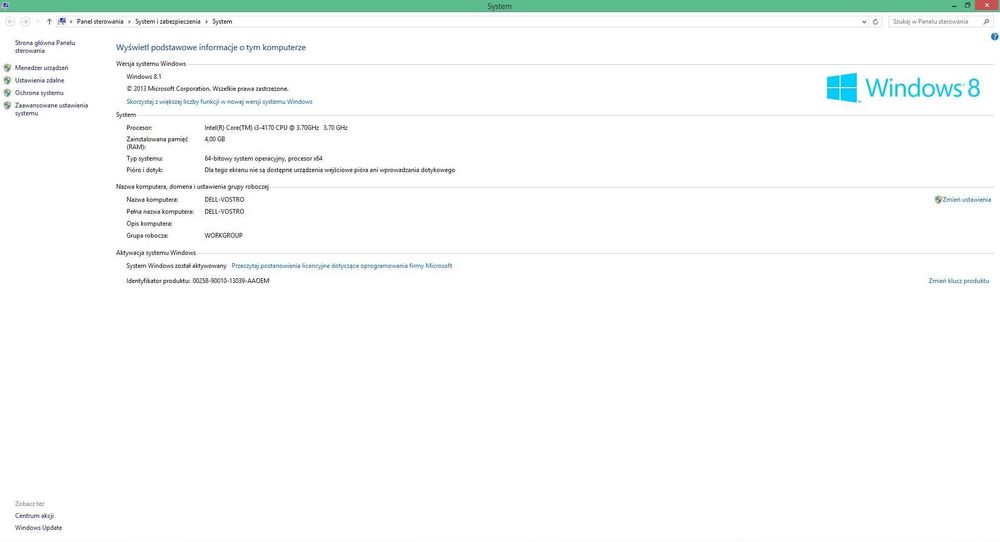 Zestaw komputerowy DELL Vostro i3-4170/4GB/500GB/Win8.1 + monitor DELL