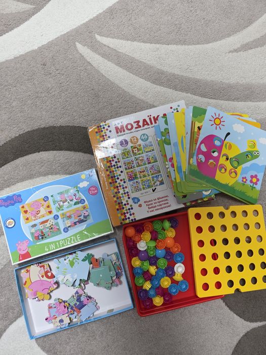 Набір пазли Свинка Пеппа 4 в 1, крупна мозаїка з картинками