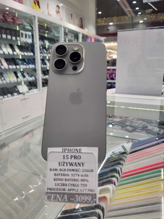 Iphone 15 Pro 256GB Bat 88% Telakces Felicity *Raty 0%