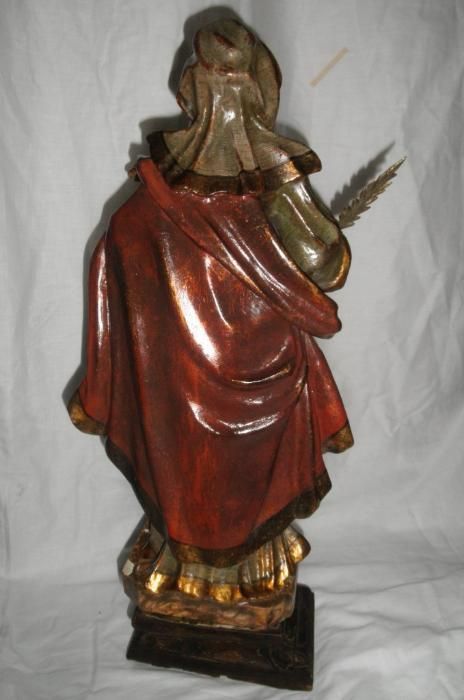 Figura Santa Luzia Madeira Policromada Séc XVII