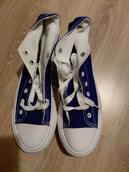 Trampki płócienne Sznurowane buty z grubą podeszwą