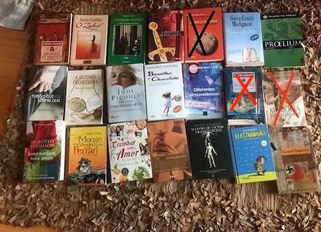 Livros de diferentes géneros literários