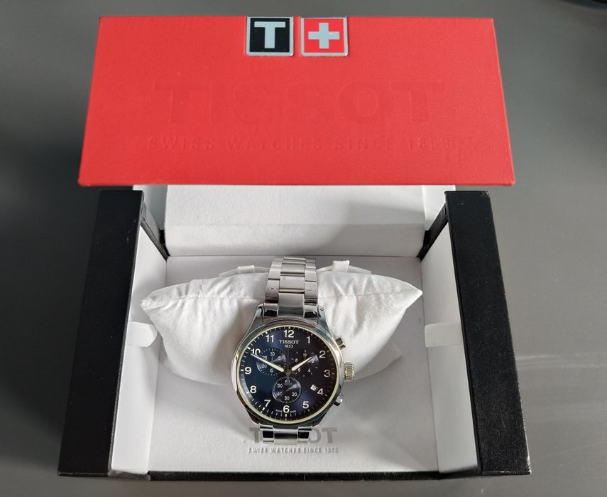 Zegarek TISSOT Chrono XL Classic 45mm | Niebieska Tarcza |  Nowy z pudełkiem