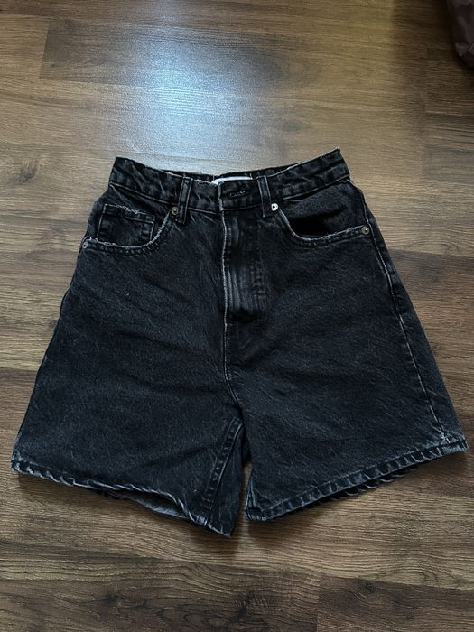 Шорти джинсові zara чорні 32