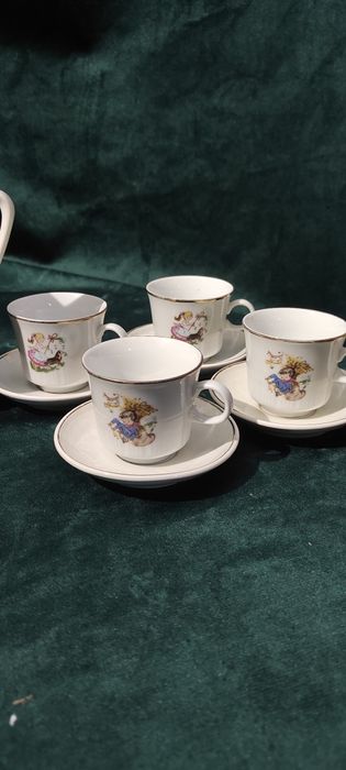 Antyczny Dziecięcy zestaw porcelany z lat 70