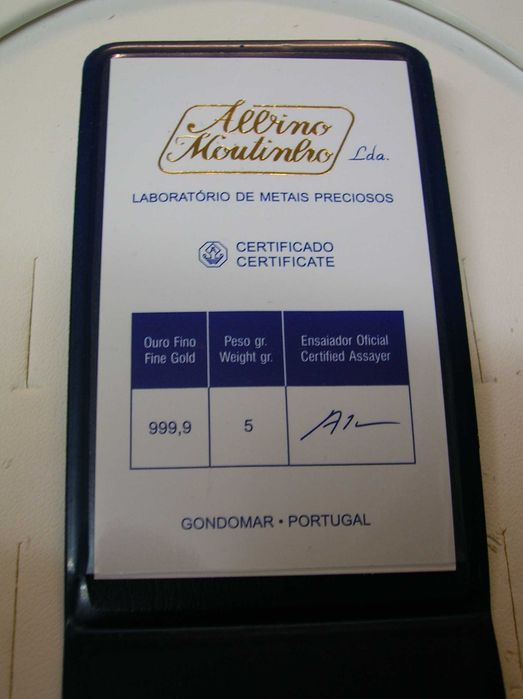 Barra de 5 GRAMAS - OURO FINO