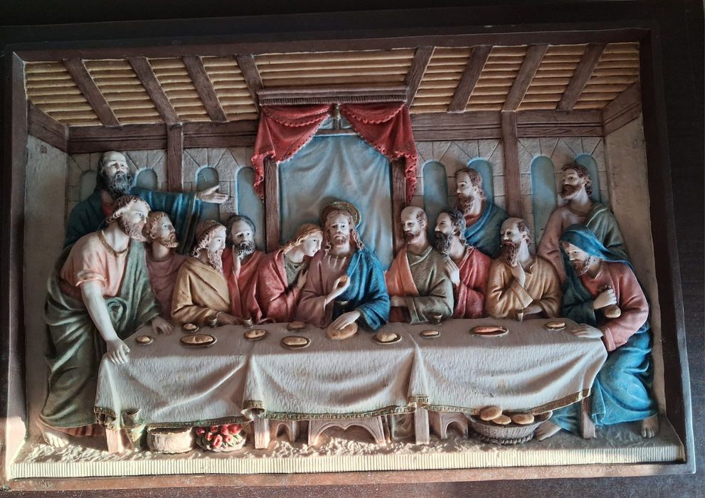 Quadro da última ceia em mármore