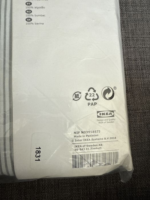 IKEA Пододеяльник и наволочка, серый BLÅVINDA, 903.280.84