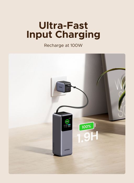 Повербанк 165W UGREEN 20000mAh Nexode PB726 з кабелем Power Bank Вт