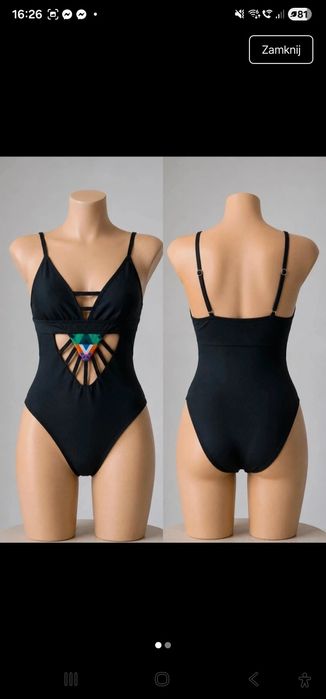 Kostium kąpielowy jednoczęściowy z wycięciami Aztek Boho  M L