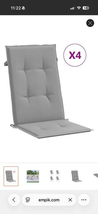 Poduszki na krzesła 4 sztuki