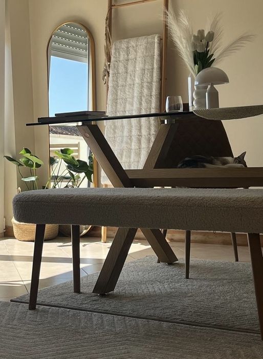Mesa jantar de vidro 160x90