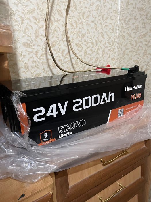 Акумулятор Humsienk LiFePo4 5.1 кВт 24V200Ah Lithium Battery Літій залізо фосфат 250A BMS 6000+ циклов