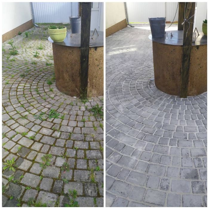 Миття бруківки, фасаду та парканів