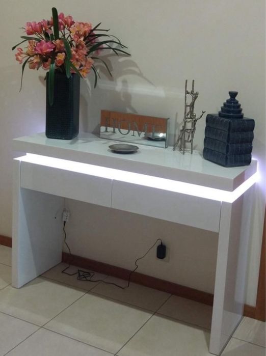 Consola entrada com led e 2 gavetas