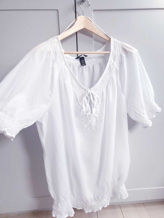 Biała haftowana bluzka koszula H&M 50