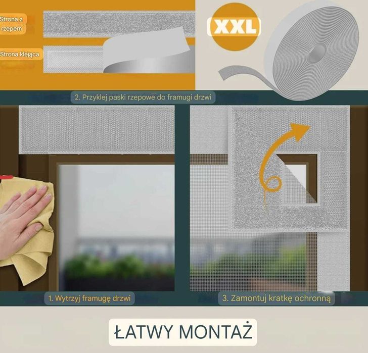 KESSER® Magnetyczna moskitiera na drzwi 90x200 cm - biała