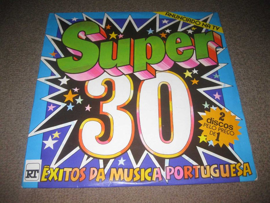 Vinil LP Duplo 33 rpm "Super 30- Êxitos da Música Portuguesa"