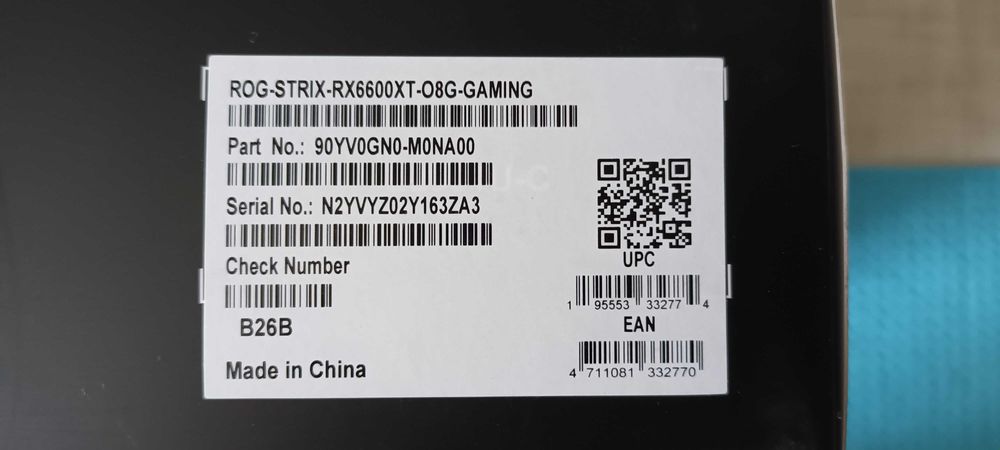 RX 6600XT Asus Rog Strix