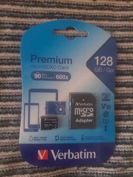 Карта пам'яті Verbatim Premium microSDXC 128GB UHS-I U1 + SD-адаптер