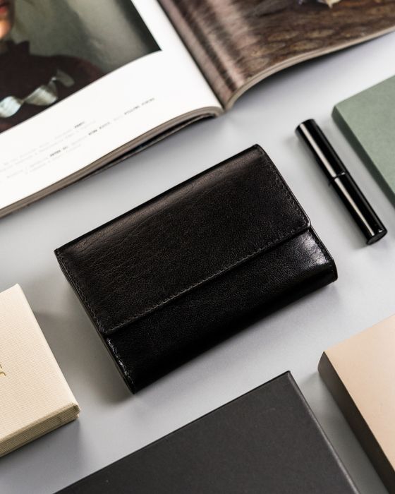 skórzany, średni portfel damski na zatrzask - peterson