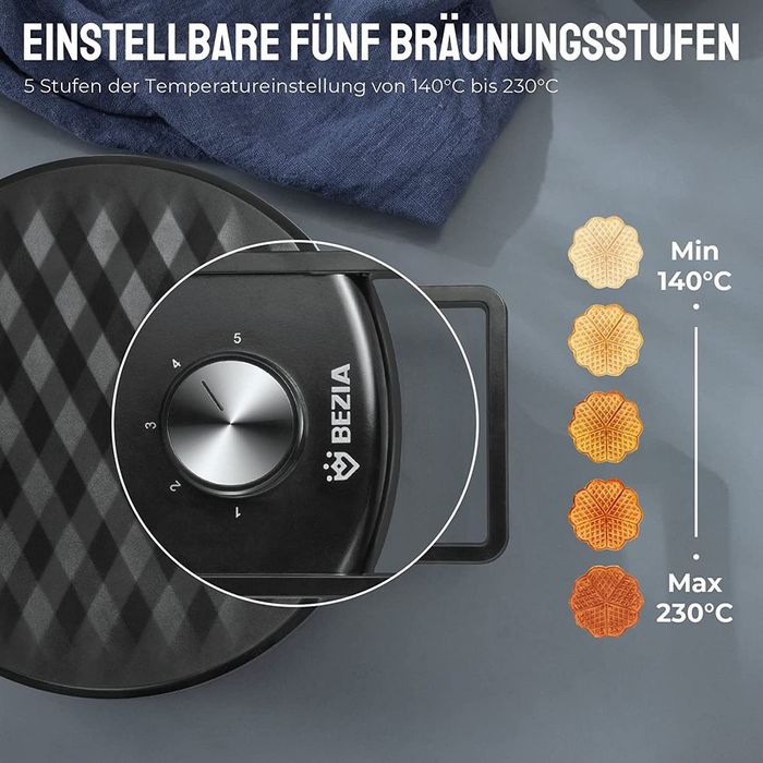 Gofrownica CG-53 (5 poziomów, kształt serca, regulacja temperatury