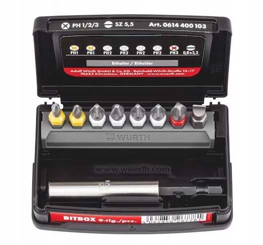 WURTH Zestaw bitów płaskich PH 9 elem.