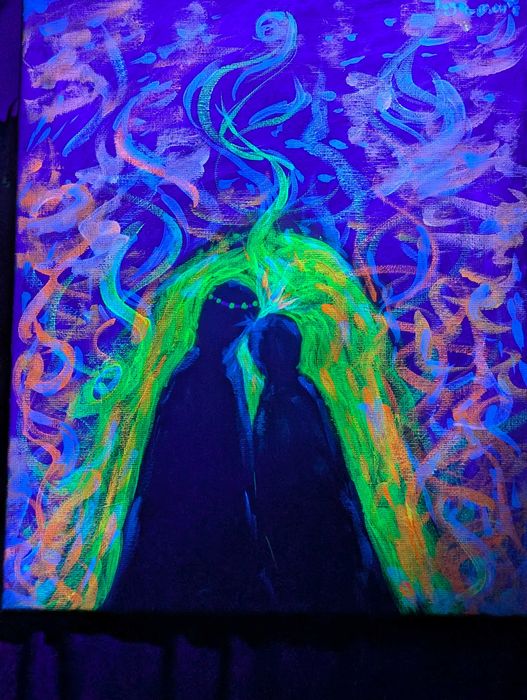 Obraz neonowy UV fluorescencyjny rękodzieło Warszawa