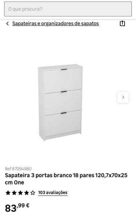 Vendo Sapateira Branca
