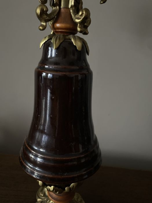 Piękny stary świecznik pięcioramienny