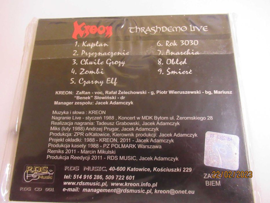 płyta cd metal Kreon  Trashdemo Live nowa w foli