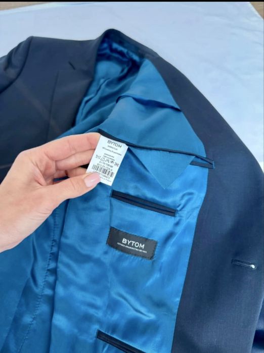 Granatowy garnitur welniany Bytom 176/108/96