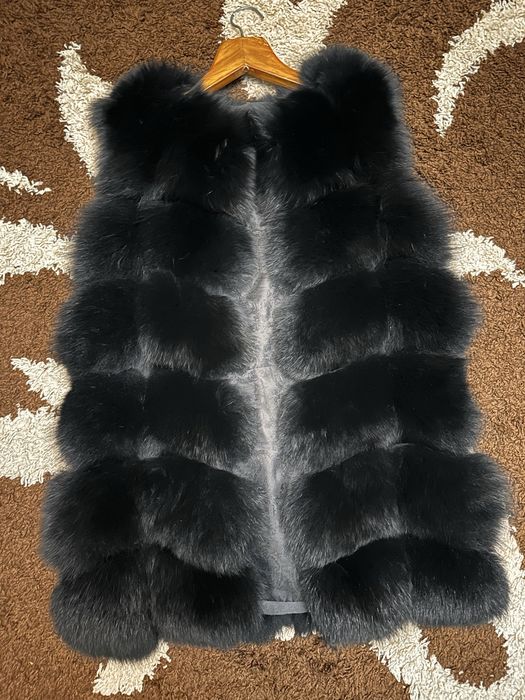 Меховая жилетка песец желетка писец шубка песцовая натуральная жилетка