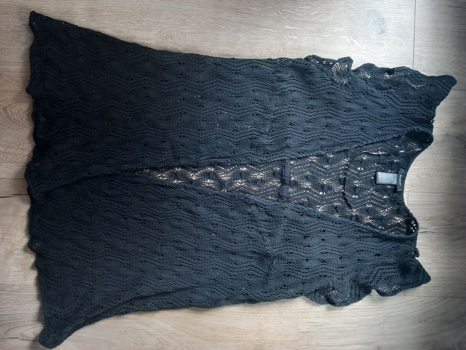 Czarna narzutka pareo kimono na plażę boho Reserved r.XS/S