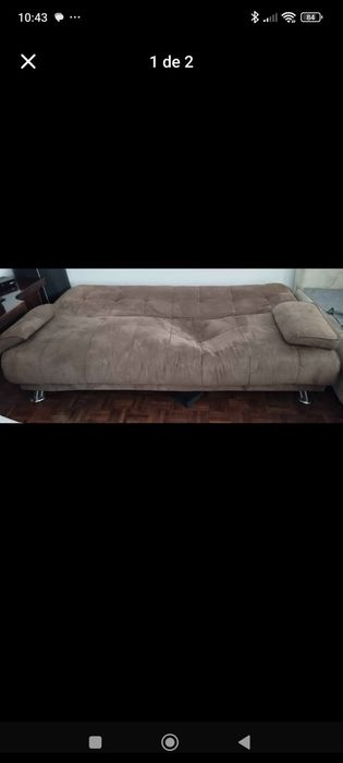 Sofá cama castanho