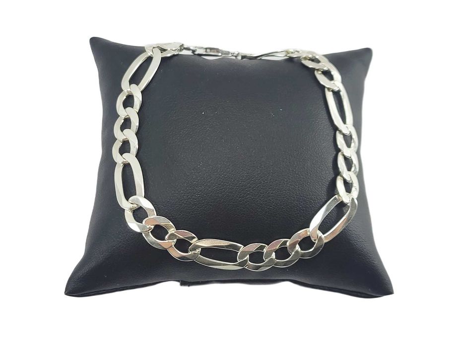 SD028 SREBRO 925 Męska bransoletka 12,14g splot figaro długość 21,5 cm