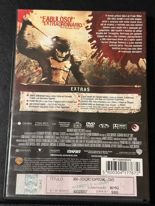 DVD do filme 300 Espartanos, Edição Especial